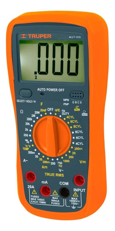 MULTIMETRO DIGITAL AUTOMOTRIZ 200V- 750V TRUPER 10403