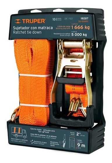 SUJETADOR CON MATRACA 5000 KG TRUPER 19287