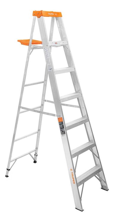ESCALERA 6 PELDAÑOS CON BANDEJA 175KG TRUPER 16744