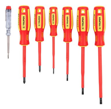 JUEGO 7 DESARMADORES DIELÉCTRICOS 1000V TRUPER 14196