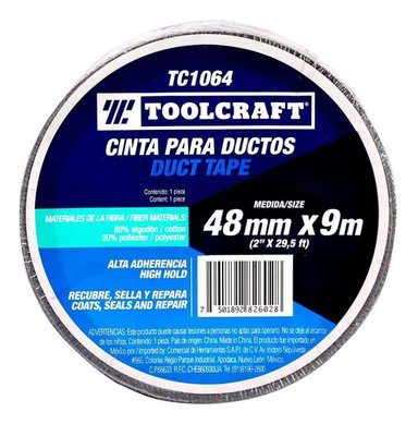 CINTA PARA DUCTO GRIS 48MM X 9M TOOLCRAFT TC1064