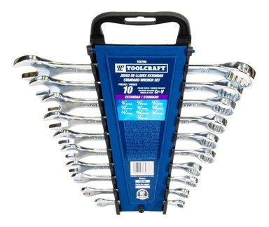 JUEGO LLAVES COMBINADAS PULGADAS 10 PIEZAS TC5799 TOOLCRAFT