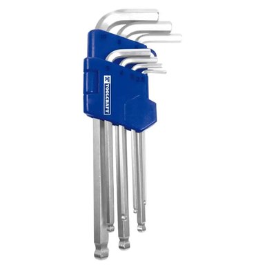 JUEGO DE 7 LLAVES ALLEN LARGAS MILIMÉTRICAS TC4380 TOOLCRAFT