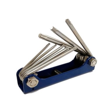 JUEGO DE 8 LLAVES TORX TIPO NAVAJA PLEGABLE TC4382 TOOLCRAFT