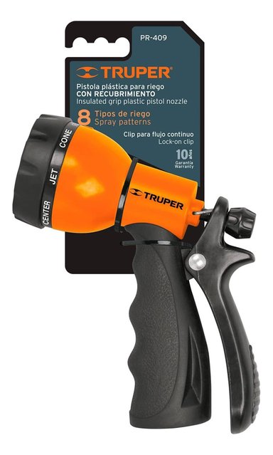 PISTOLA PLÁSTICA PARA RIEGO 8 FUNCIONES TRUPER 18482