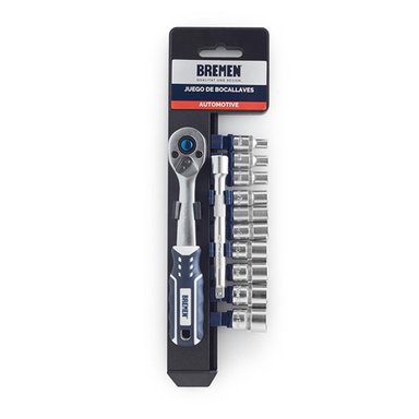 JUEGO DADOS ENCASTRE 1/2 MILIMÉTRICOS HEX 12 PZS BREMEN 6658