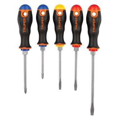 JUEGO DE DESARMADORES 5 PIEZAS TRUPER 14138
