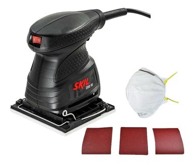 LIJADORA ORBITAL 1/4'' +LIJAS+ MÁSCARA SKIL F012.723.2JF-000