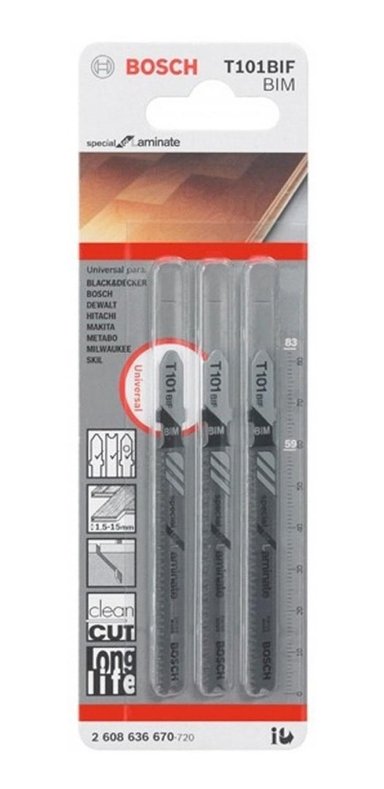 HOJA CALADORA T101BIF X3.LAM.REC ESP.F/LAMINATE BOSCH