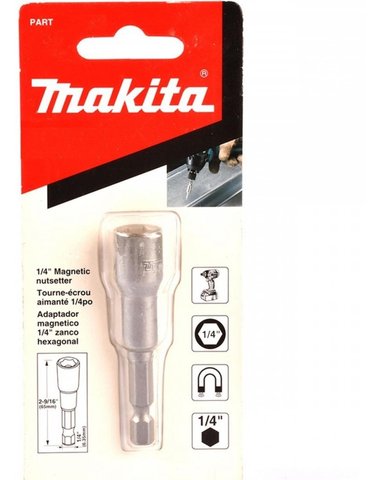 DADO MAGNETICO 1/4 X 65MM 1UNID VASTAGO 1/4 MAKITA B-45076