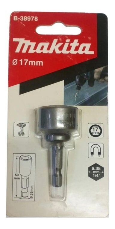 DADO MAGNETICO 17MM X 50MM 1UNID VASTAGO 1/4 MAKITA B-38978