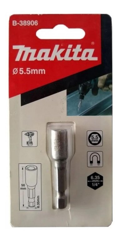 DADO MAGNETICO 5.5MM X50MM 1UNID VASTAGO 1/4 MAKITA B-38906
