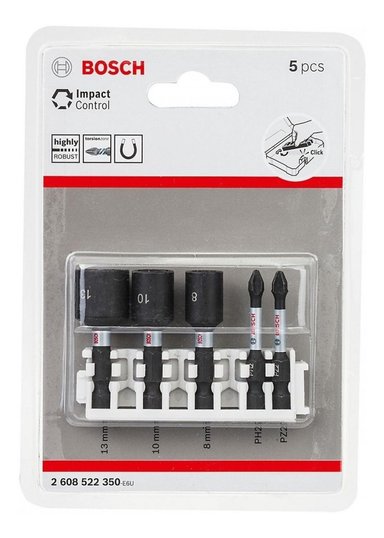 SET DADOS 8,10,13MM, BIT 50MM PH2, PZ2 BOSCH