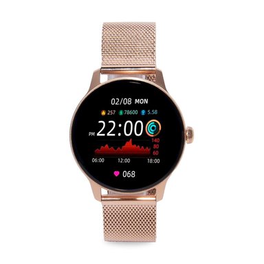 SMARTWATCH SUNTIME DORADO RELOJ INTELIGENTE ROSA MUJER SR06 SMART TIME