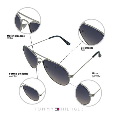 LENTES DE SOL UV400 MUJER X60064 TOMMY HILFIGER PLATEADO CLASICO 1030093 - 5