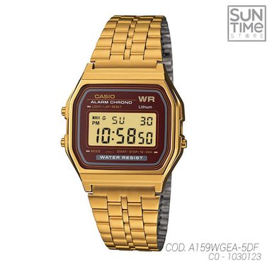 RELOJ DIGITAL UNISEX A159WGEA-5DF CASIO DORADO CLASICO