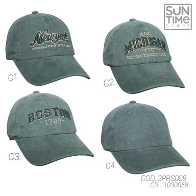 GORRA PRELAVADA UNISEX 3PRS008 SUNTIME VERDE SPORT 1030058