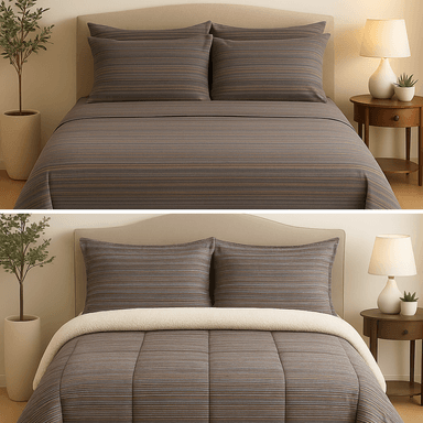 PACK INVIERNO - ALGODÓN CON PIEL DE CARNERO PREMIUM  1 1/2 PLAZAS