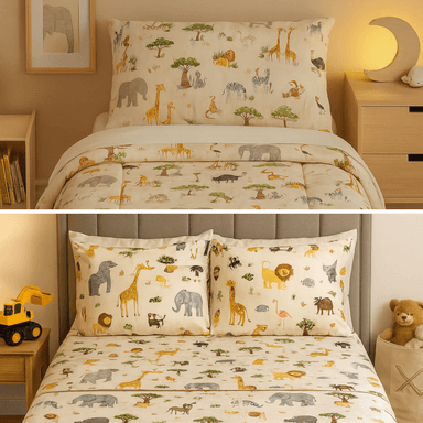 PACK INVIERNO - ALGODÓN CON PIEL DE CARNERO PREMIUM  1 1/2 PLAZAS