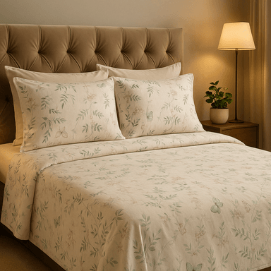 SET DE SÁBANA ESTAMPADA DE ALGODÓN 1 1/2 PLAZAS