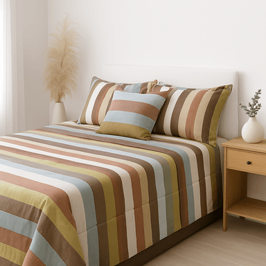 SET DE SÁBANA ESTAMPADA DE ALGODÓN 1 1/2 PLAZAS