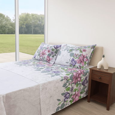 SET DE SÁBANA ESTAMPADA DE ALGODÓN 1 1/2 PLAZAS