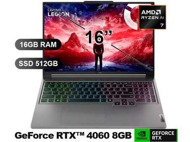LAPTOP LENOVO SLIM5 16AHP9 LEGION R7 8845HS, 16GB RAM, 512GB SSD, RTX4060-8GB, SIN WINDOWS, 16' (83DH0086LM) - 1