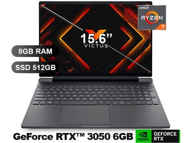LAPTOP HP VICTUS GAMING 15-FB3019LA R7-7445HS, 8GB RAM, 512GB SSD, RTX3050-6GB, SIN WINDOWS, 15.6' (BT4F6LA) - 1