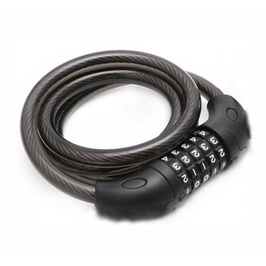 CABLE DE SEGURIDAD SL001 CON CANDADO DE 5 DÍGITOS NEGRO PARA BICICLETA - 2