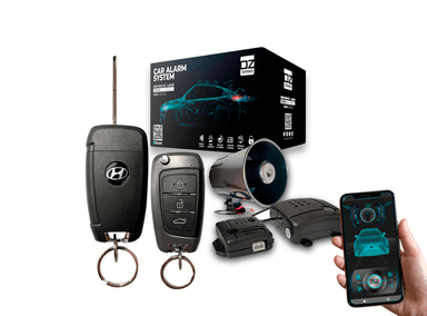 ALARMA DE AUTO OZ TUNNING BLUETOOTH APP FLIP 150M LLAVE PLANA TIPO HYUNDAI