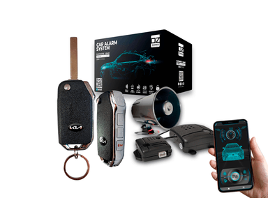 ALARMA DE AUTO OZ TUNNING BLUETOOTH APP FLIP CONTROL MODERNO 150M LLAVE PLANA TIPO KIA