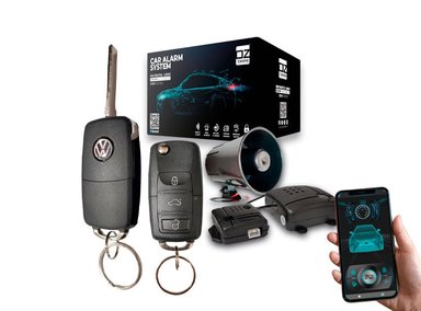 ALARMA DE AUTO OZ TUNNING BLUETOOTH APP FLIP 150M LLAVE PLANA TIPO VOLKSWAGEN - 1