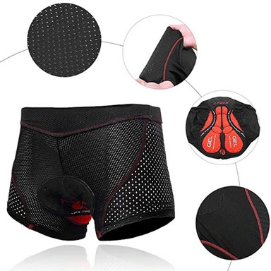 PANTALONETA CICLISMO X-TIGER NEGRO BOXER CON ALMOHADILLA GEL - 3