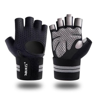 GUANTES AOLIKES NEGRO DEPORTIVOS A-113 GYM LEVANTAMIENTO PESAS