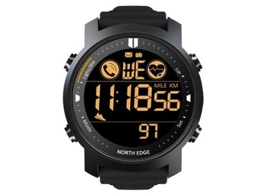 SMARTWATCH NORTH EDGE LAKER CALORÍAS FRECUENCIA CARDIACA NEGRO