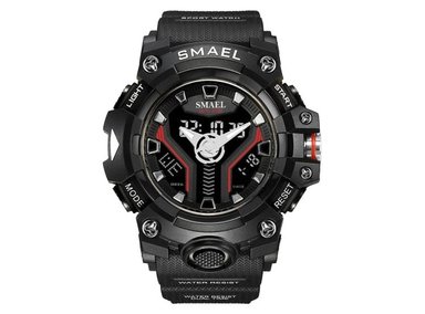 RELOJ SMAEL HOMBRE ANÁLOGO DEPORTIVO 8075 NEGRO RESINA