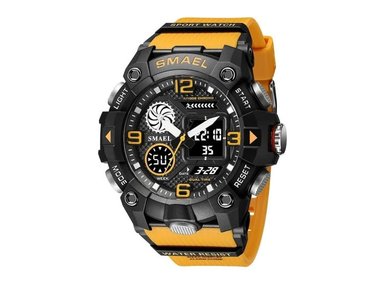 RELOJ SMAEL HOMBRE ANÁLOGO DEPORTIVO 8055 DOBLE HORARIO RESINA