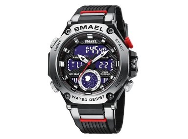 RELOJ SMAEL HOMBRE ANÁLOGO DEPORTIVO 8069 METÁLICO PLATEADO