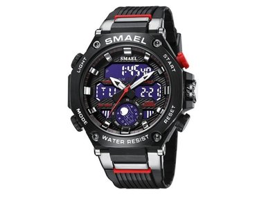 RELOJ SMAEL HOMBRE ANÁLOGO DEPORTIVO 8069 METÁLICO NEGRO