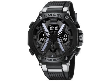 RELOJ SMAEL HOMBRE ANÁLOGO DEPORTIVO 8087 METALICO NEGRO