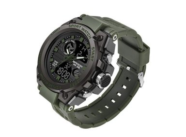 RELOJ HOMBRE SANDA 739 VERDE METÁLICO ANALOGO-DIGITAL