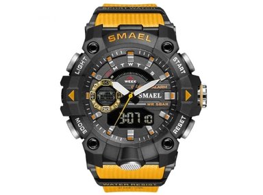 RELOJ SMAEL HOMBRE ANÁLOGO DEPORTIVO 8040 NARANJA RESINA DOBLE HORARIO