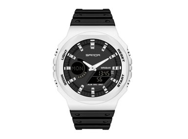RELOJ SANDA HOMBRE ANÁLOGO DEPORTIVO 6016 BLANCO LIGERO RESISTENTE
