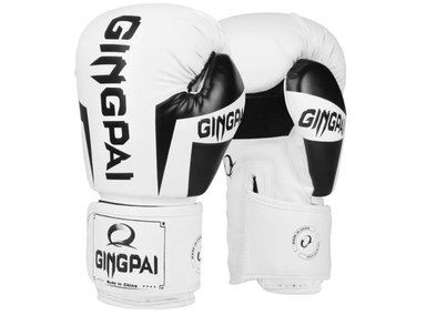 GUANTES BOXEO GINGPAI M02 PROFESIONALES 12 OZ BLANCO