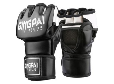 GUANTES GINGPAI M03 KICK BOXING MMA PROFESIONAL NEGRO