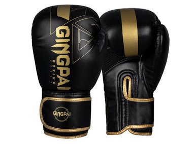 GUANTES BOXEO GINGPAI M01 PROFESIONALES 12 OZ NEGRO