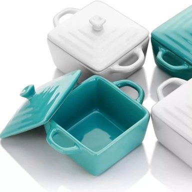 PACK 6 CONTENEDORES INSPIRA CORP MULTICOLOR MINI CACEROLA CERAMICA TAPA