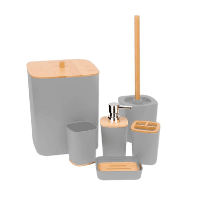 JUEGO DE ACCESORIOS PARA BAÑO 6 PIEZAS CUADRADO