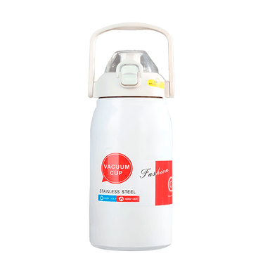 TERMO INSPIRA ACERO INOXIDABLE PAJITA PORTABLE ACABADO MATE BLANCO