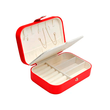 ESTUCHE INSPIRA CORP ROJO ORGANIZADOR JOYERO VIAJE DOBLE CAPA CUERO PU